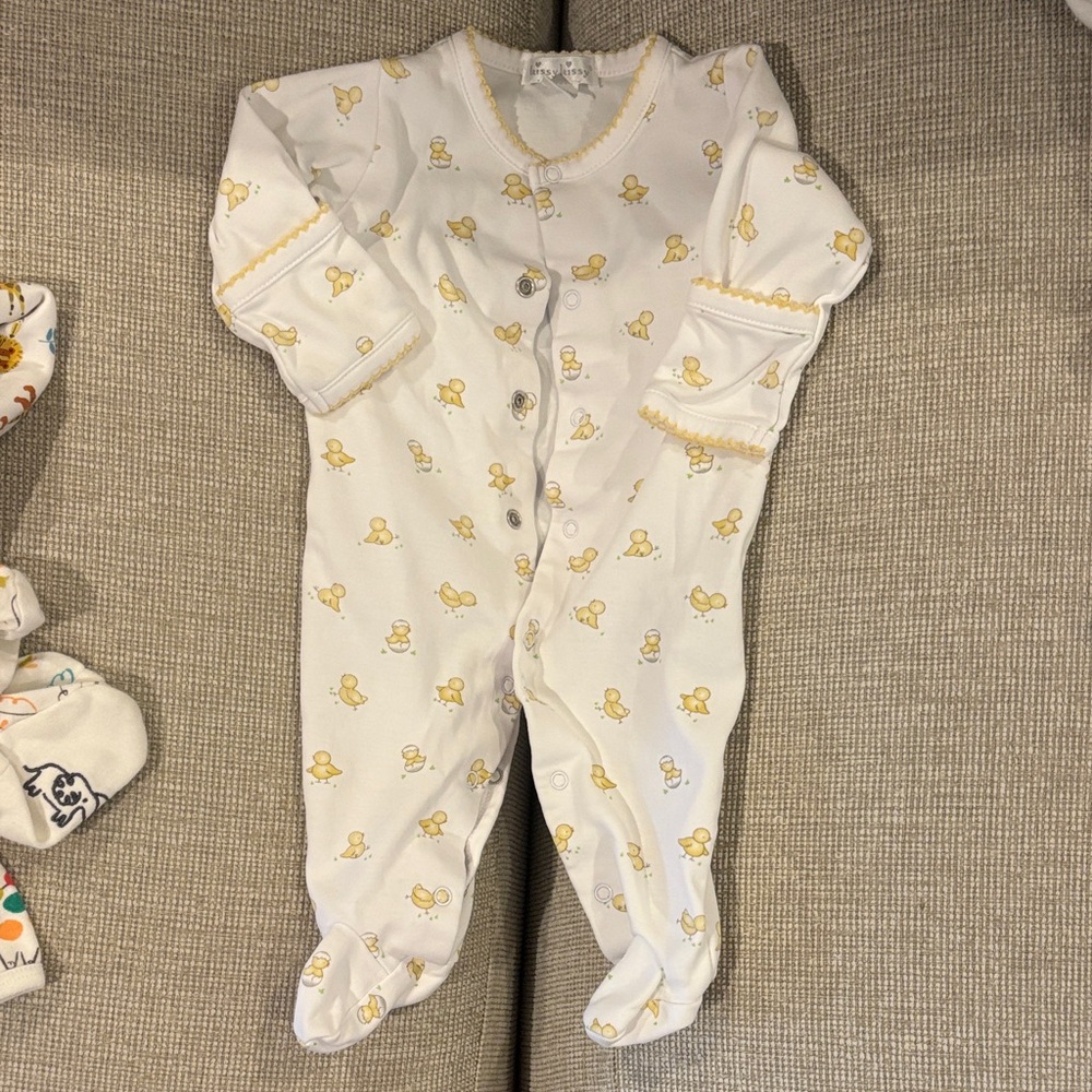 Kissy kissy Duck Print Footie Pajamas